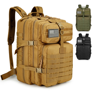 Sac à dos de randonnée vintage, grande capacité 36-55L, léger, imperméable, en polyester, avec fermeture éclair et bretelles réglables - Product Image 1