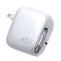 Chargeur rapide DC 45W PD3.0 GaN à prise unique 15V 3A pour iPad Pro Air, ordinateur portable MacBook, iPhones 15 Pro Max