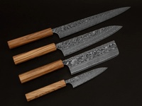 Coffrets de couteaux de chef en acier Damas avec manche en bois d'olivier, VG10 ou couteau Damas sur mesure pour la cuisine