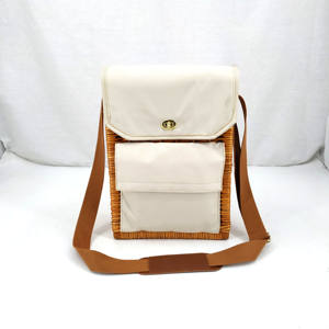 Estante de mimbre para almacenamiento de alimentos y frutas, cesta de pícnic con correa para el hombro, <span class=keywords><strong>2</strong></span> botellas de mimbre - Product Image 6