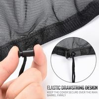 Portable 1 pièces pluie baril filet écran Polyester maille couverture avec cordon pour barils de collecte d'eau PP Type plastique