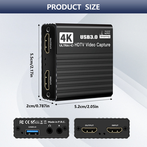Xput New 4K HDMI <span class=keywords><strong>Video</strong></span> <span class=keywords><strong>Capture</strong></span> Card HD USB 3.0 USB USB Cho Obs Phát Sóng Trực Tiếp Chơi Game Quay <span class=keywords><strong>Video</strong></span> 1080P 4K - Product Image 3