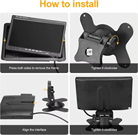 Écran LCD TFT 7 pouces pour voiture, bus, camion, moniteur de voiture pour caméra de recul