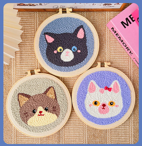 <span class=keywords><strong>Kit</strong></span> de broderie au poinçon DIY <span class=keywords><strong>pas</strong></span> <span class=keywords><strong>cher</strong></span> pour débutants - <span class=keywords><strong>Kit</strong></span> de broderie au point de croix pour animaux, sous-verres en coton, artisanat fait main pour soulager le stress, cadeau - Product Image 6