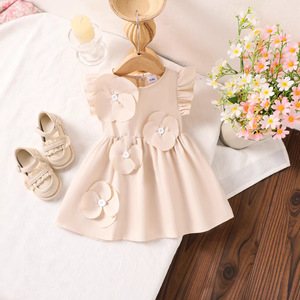 Nuovo Stile Abito Estivo in Cotone Lavorato all'Uncinetto a Linea A Senza Maniche per Bambine - Product Image 2