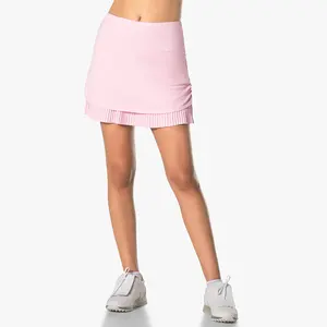 Custom Ladies Golf Culottes Women Golf Pleated Skirts High Waist Pocket Tennis Skirt Breathable Golf Skorts With Built-In Shorts