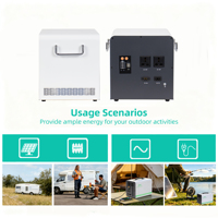 Batterie lithium-ion Lifepo4 220V pour l'extérieur, haute capacité 2kWh, chargeur solaire portable 1200W, banque d'alimentation pour le camping