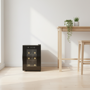 Enfriador de Vino Adecuado, Refrigerador de 16L para 6 BOTELLAS, Nevera para Vino, Gabinete Refrigerador de Vino para el Hogar - Product Image 3