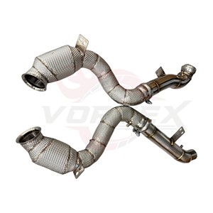 Tuyau de descente turbo en acier inoxydable Vortex avec protection thermique pour Mercedes AMG GLE 63 S 4.0T V8, système d'échappement à haut débit - Product Image 3