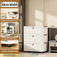 Armoire de rangement en plastique anti-poussière avec couvercle rabattable et roulettes universelles rotatives pour plusieurs types de chaussures – Solution de rangement pour couloir