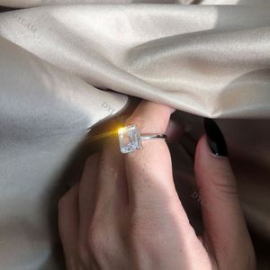 Dylam Luxury Best Quality S925 Silver Rings Band 8a Zircon Rectangle Ring Jewelry Size 6 to <b>9</b> Wedding Rings for Women - Product Image 6
