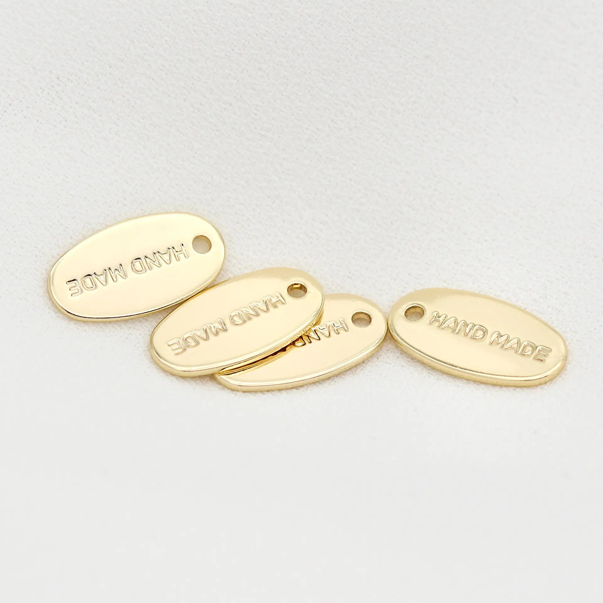Jewelry Cheap Brass Custom Metal Tags Blank Oval Tag Name Id Tags Pendant