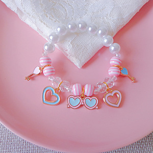 Bracelet Perles Licorne Mignon pour Enfants, Breloque Poney Rayé Rose, Bijou Fille pour Noël et Fêtes, Cadeau - Product Image 6