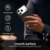 Soonleader-Coque de téléphone en TPU en fibre de carbone pour iPhone 17 Pro Max Plus 16 15, coque antichoc anti-chute