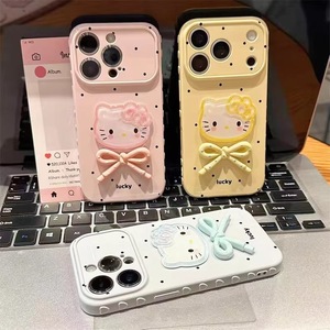 Coque de téléphone portable en TPU souple motif chat mignon et papillon 3D pour iPhone 17, 16, 15, 14 Pro Max - Product Image 1