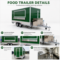 MAICHE Camion de Restauration Mobile Personnalisable à 4 Roues avec Barre de Remorquage pour Gaufres au Chocolat, BBQ, Bonbons et Snacks – Nouveau Modèle d'Extérieur