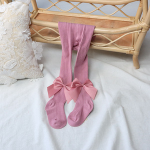 <span class=keywords><strong>Leggings</strong></span> colorati in maglia di cotone a coste per bambine 0-6T bambini piccoli stile spagnolo calze collant collant Casual - Product Image 4