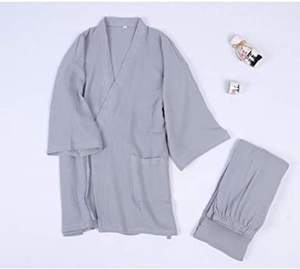 Robe de méditation japonaise pour hommes en gros, peignoir en coton double gaze, kimono, <span class=keywords><strong>pyjama</strong></span> - Product Image 3