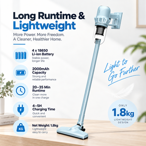 Aspirateur balai sans fil 2-en-1 130W, aspiration 2 vitesses, filtre HEPA, bac à poussière 0,7L, aspirateur à main léger sans fil - Product Image 4