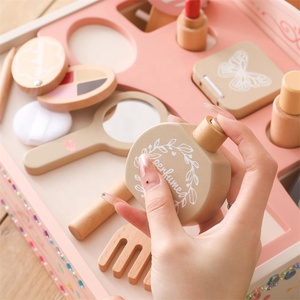 Kit de maquillaje de simulación de madera para niñas, juego de tocador, juguetes de simulación, juguetes educativos <span class=keywords><strong>Montessori</strong></span> para niños pequeños - Product Image 3