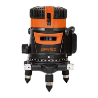 Niveau laser rotatif DINLI GT-M4 à 5 lignes, 360 degrés, vert, horizontal et vertical, fonctionnement manuel, haute précision 1 mm/7 m