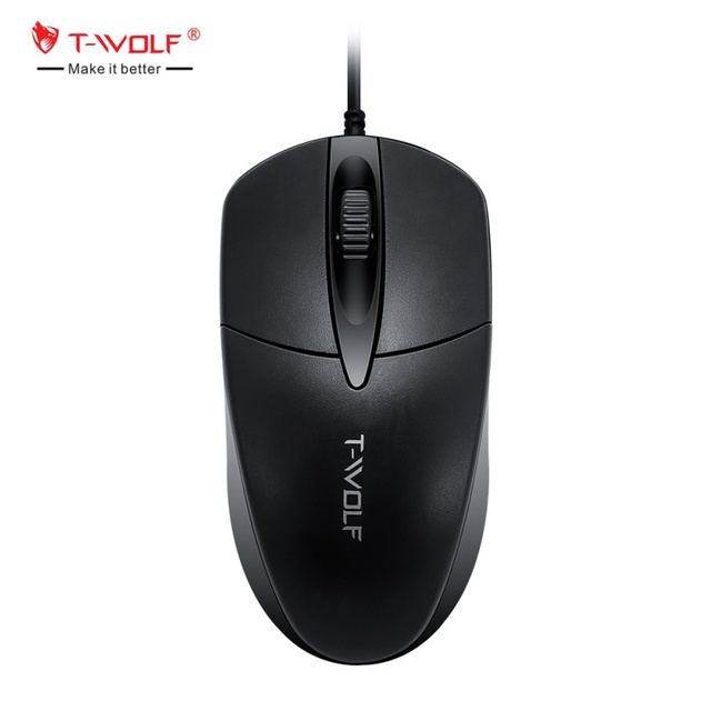 T-WOLF V13 Wired office mouse Mini Optical Mouse USB Home Office Business Laptop Desktop Computer Mouse Computer Accessories