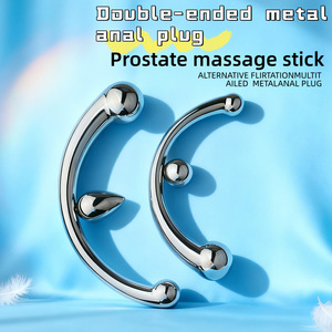 Dildo Anal de Doble Extremo de Acero Inoxidable, Juguete Sexual 100% Impermeable <span class=keywords><strong>para</strong></span> Mujeres y Hombres - Product Image 1