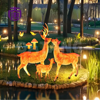 Luz LED para jardín con forma de ciervo IP65 para exteriores, cuerpo de resina transparente personalizado para iluminación navideña, césped y parques.