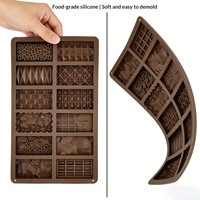 Moule en silicone rectangulaire 12 cavités pour chocolat, style Dubaï, best-seller transfrontalier, facile à démouler, résistant aux hautes températures, pour gâteaux