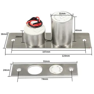 Fabriek Direct Mini Rvs Elektrische Bolt Sloten Toegangscontrole Lage Temperatuur Slot Dc 12V Nc