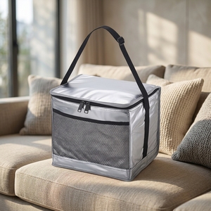 Bolsa Térmica de Cuero Suave Promocional de Moda CAPTAIN STAG, Plegable con Asa para Almacenamiento de Alimentos [6/10/15/24/30/35L] [Plateado/Caqui] - Product Image 1