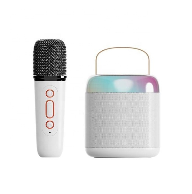 Portable Mini Karaoke Machine RGB LED Light Wireless Speaker Microphone for Indoor/Outdoor Kids Adults Parties Stereo HiFi Sound