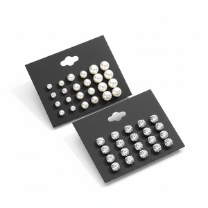 Tending Fashion argento cristallo fatto a mano orecchini con perla cuore Design carino religioso vendita calda per ragazze donne all'ingrosso - Product Image 2