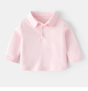 <span class=keywords><strong>Polo</strong></span> à manches longues tricoté pour bébés garçons et filles 2026, style décontracté occidental, couleur unie, trois boutons, tenue pour tout-petits - Product Image 4