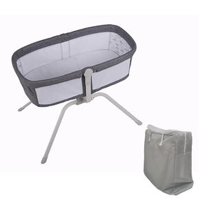 Lit de bébé berçant de style familial fiable en gros avec housse amovible en tissu de lin, coussin en coton et mécanisme de verrouillage - Product Image 6