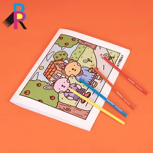 Buku mewarnai kecil desain mode anak-anak kualitas tinggi kustom buku mewarnai mengikat sempurna warna penuh