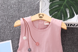 Produits les plus vendus Robe sans manches en coton pour fille avec broderie florale pour anniversaire Achats en ligne - Product Image 4