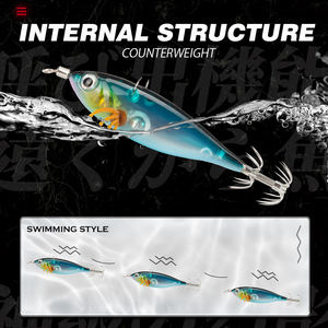 Hunthouse-señuelo Artificial de calamar <span class=keywords><strong>y</strong></span> Camarón, <span class=keywords><strong>Sepia</strong></span>, pescado, agua salada, cebo duro de pesca marina, 7cm, 5,5g - Product Image 3