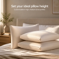 Coussin en duvet d'oie blanc de luxe, garnissage à trois couches, tissu en coton moelleux, certifié RDS, pour hôtel de luxe, maison, personnalisable