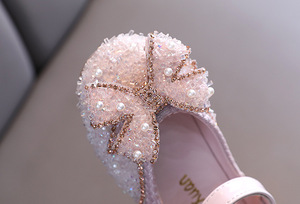 Scarpe da principessa per bambini scarpe da sposa Glitter per ragazze di moda strass per bambini ballerine scarpe di cuoio per bambini - Product Image 5