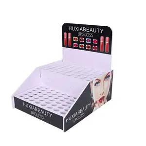 Personalizzato PDQ cartone da tavolo controsoffitto trucco cosmetico ciglia prodotto Display scatole al dettaglio rossetto cura della pelle supporto per ciglia