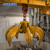 Grue à double poutre télécommandée sans fil avec grappin pour le transfert de matériaux en usine, atelier et entrepôt