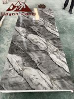 Panel de pared de decoración Interior Wayon, tablero brillante impermeable con revestimiento UV de PVC para armarios de cocina, baño de pared comercial