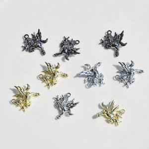 <b>Winged</b> Horse Pendant Alloy Plated Jewelry Findings For <b>Earring</b> Making Mixed Colors GJ311 - Product Image 2