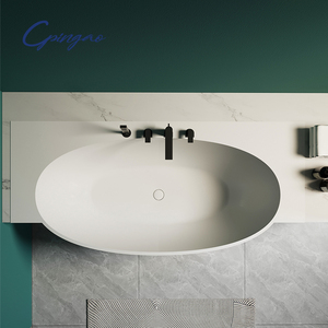 Cpingao, el más vendido, bañera de piedra de resina, bañeras de inmersión independientes de piedra Artificial para adultos, bañera de superficie sólida pura - Product Image 3