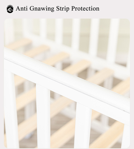 <span class=keywords><strong>Lit</strong></span> bébé <span class=keywords><strong>2</strong></span> en 1 en bois massif au design moderne, trois hauteurs, peint, pour chambre d'enfant - Product Image 4