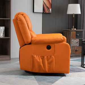 Fauteuil moderne modulaire une place en cuir PU avec accoudoirs rembourrés, dossier ouvert, structure métallique et inclinaison télécommandée - Product Image 4