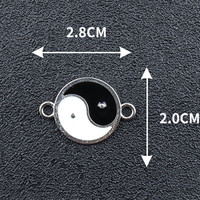 Petit pendentif pendentif métal chinois Taiji breloque alliage plat émail méditation huit trigrammes pour bijoux pour enfants Yin Yang breloques