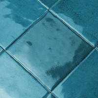 Azulejo Azul Marroquí 10x10 cm 8 mm Acabado Brillante Bordes Irregulares