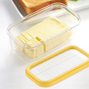 Plastic Rectangular Storage Box ABS Handle Stainless Steel Blade Cheese Slicer Butter Cutting Dishwasher Safe <b>Freezer</b> Safe - Product Image 1